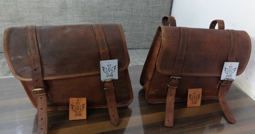 Leder motorrad satteltaschen - 2,