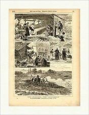 Aus dem bayerischen Hochland Kegelbahn Isarfloß Bettelmönch Holzstich M 483