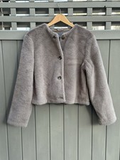 Kunstfell Jacke Taupe Gr. M