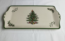 SPODE CHRISTMAS TREE KÖNIGSKUCHEN CHRISTSTOLLEN PLATTE SERVIERPLATTE 1980