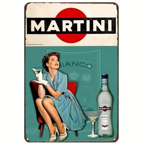 Blechschild martini pinup - martini, girl