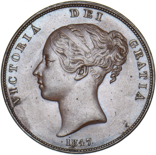 1847 penny - 1847, (far