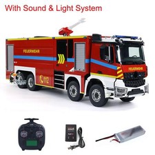 1:14 RC Feuerwehr 8x4 LKW RTR Elektro Feuerwehr Auto Licht Sound Metall Chassis