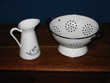 2 tlg. Emaille  Kleine Kanne