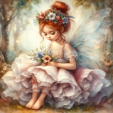 Deko Bild Fee Elfe Blumen