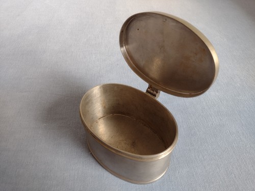 Antike zinndose oval - oval, mit