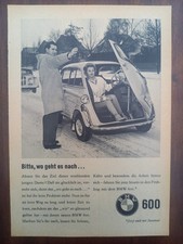 BMW 600, Bitte, micro car, Kleinstwagen, Werbung advert pubblicità Reklame, 1959