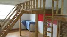 Kinderzimmer Etagenbett - Hochbett - massiv, natur lasiert