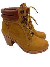 STREET SHOES Schnürstiefel Damen Stiefel Gr. DE 40 hellorange-braun Casual-Look