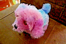 Plüschtier Hund beweglich leuchtende Augen pastell   Tierspielzeug für Kinder