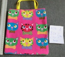 ALB- 1) 1x stabile Taschen Kindertaschen Bunt Baumwolle Canvas Katzen