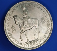 1953 Elizabeth II Coronation Crown, 5 Shilling Münze [33429]