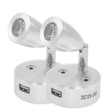 Suparee 2x LED Lichter,USB Halterung,Aufladen,12V LED Spot Leselampe Interior