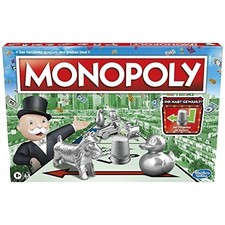 Monopoly Classic Brettspiel mit Fingerhut Spielfigur Familienspiel Hasbro Neu