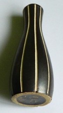 Vase klein aus Steingut braun mit weißen Streifen ca. 1930iger DxH 5x14 cm