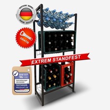 Getränkekistenregal – für 3 Kisten & 10 Flaschen | Kippsicher & Extra Stabil |