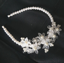 Haarschmuck Haarreif Kopfschmuck Perlen Haarkranz  zum Kommunionkleid Kleid neu