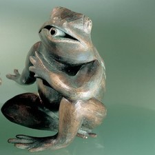 Gute-Laune Frosch 12cm Bronze