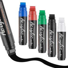 Acrylstifte Breit 5X Graffiti Stift Bunt Acrylmarker Keilspitze Permanent Marker