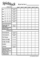 Spielblock für würfelspiele - für,