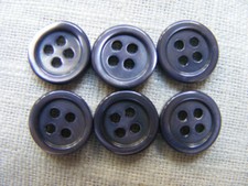 ca 1 cm 6 Stück Knopf Sammlung Set alt Knöpfe Bluse Hemd grau lila klein Puppe