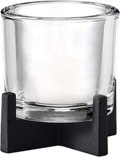 blomus -NERO- Windlicht Kerzenhalter aus pulverbeschichtetem Stahl mit Glas