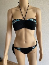 Bikini 36 38 Decathlon Oberteil Variierbar Gepolstert schwarz türkis sexy Neu