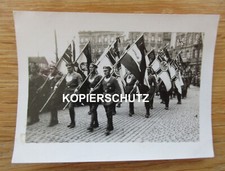 Altes Foto Kriegerverein / Aufmarsch der Fahnenträger / Ringkragen 20iger Jahre
