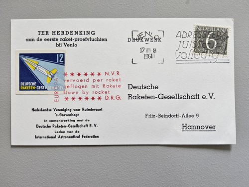 Raketenpost niederlande 1961 - niederlande,