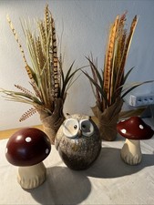 Dekofiguren Set, Gräser, Pflanzen, Korn, Pilze ?, Eule