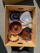 5x Keramikformen (2x Herz,Kuchen,Obstmuster& Hufeisen form) ; Metall Fischform