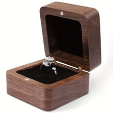 Ringbox Holz, Vintage Massive