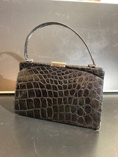 Schwarze vintage kroko leder - schwarze,