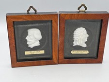 Vintage Miniatur-Porzellanbilder 2er Set