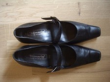 Damen Leder Pumps Größe 41, mit Spange "Tamaris" mit Absatz, schwarz
