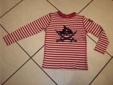 Cäpt`n Sharky Shirt Langarm  Gr. 104/116 Junge rot/weiß gestreift Spiegelburg