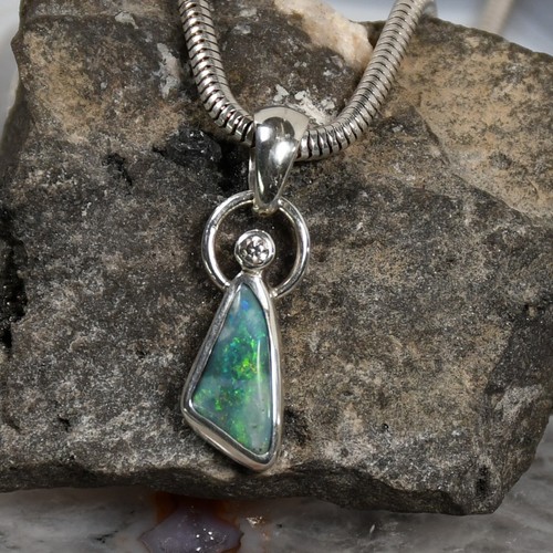 Boulder opal anhänger 925er - opal, anhänger,