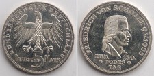 BRD 5 Deutsche Mark (5 DM) 1955 F Silber Friedrich von Schiller