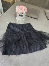 Schwarzer Unterrock mit Tüll-Volant