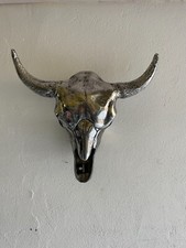 DEKO Schädel Alu Nickel Stier