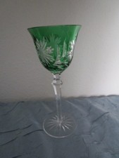 1  Römer Weinrömer, dunkelgrüner Überfang  -Römerglas, Weinglas, Bleikristall