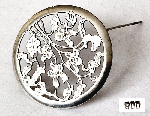Brosche blumen 800er - brosche, silber