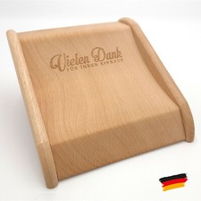Kassierteller Zahlteller Holz, Geldschale inkl. Lasergravur von WIRKSAMWERBEN