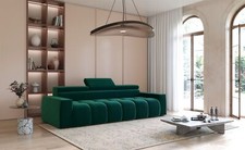 Bigsofa Couchgarnitur DARCY Megasofa in Stoff Salvador Flaschengrün