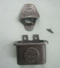 Wandmontierter Gusseisen rustikaler Soda Flaschenöffner Flaschenverschluss Auffänger 