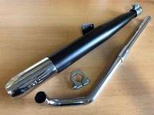 SET Hercules Mofa M4 M5 Auspuff schwarz mit Lasche + P2 Steck Krümmer NEU