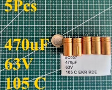 5 Pcss 470 uF 63V 105°C B6 Elektrolyt kondensator Capacitor ROE EKR Elko