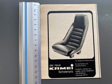 Kamei Schalensitz Sportsitz retro Oldtimer 1970 Vintage Ad Werbung Reklame