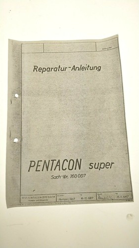 Reparatur anleitung pentacon - anleitung,