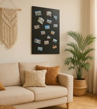 Schwarz Edelstahl Magnetisch Magnettafel Magnetpinnwand Metallplatte Pinnwand